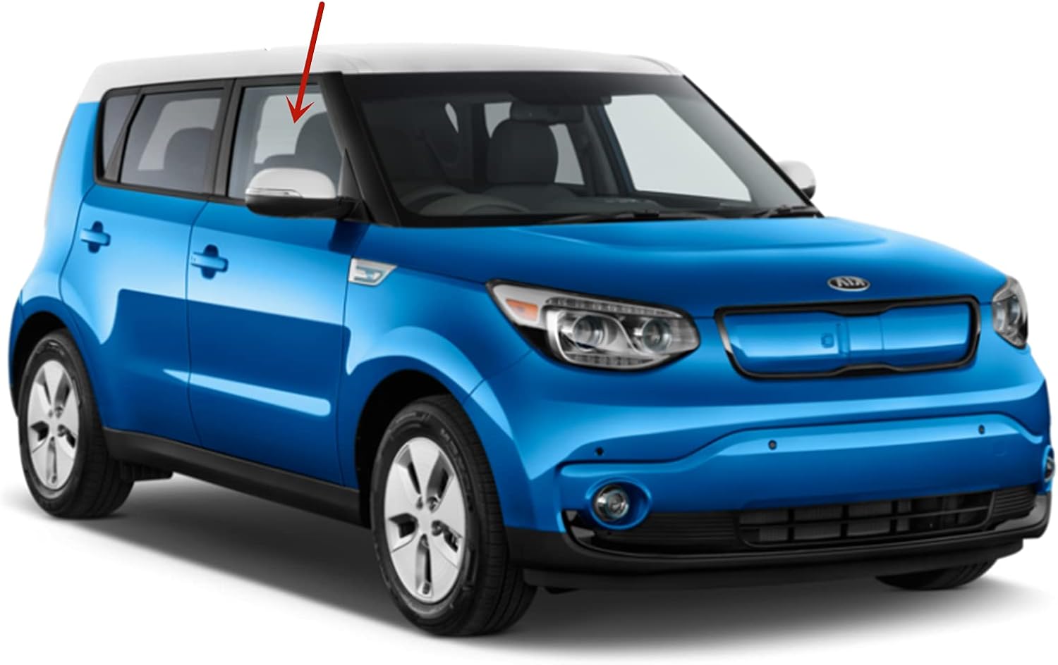 Passenger Right Side Front Door Window Door Glass Compatible with Kia Soul 2014-2019 Models / Soul EV 2016-2018 Models