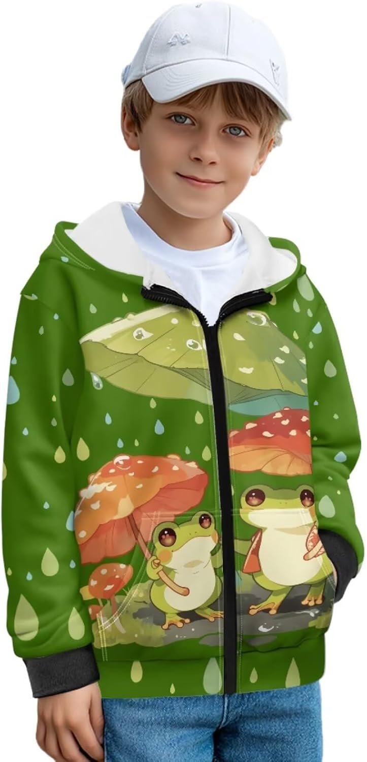 Boys Hoodies Zip up Sweatshirt for Boys 6-16 Y Hooded Sweatshirt