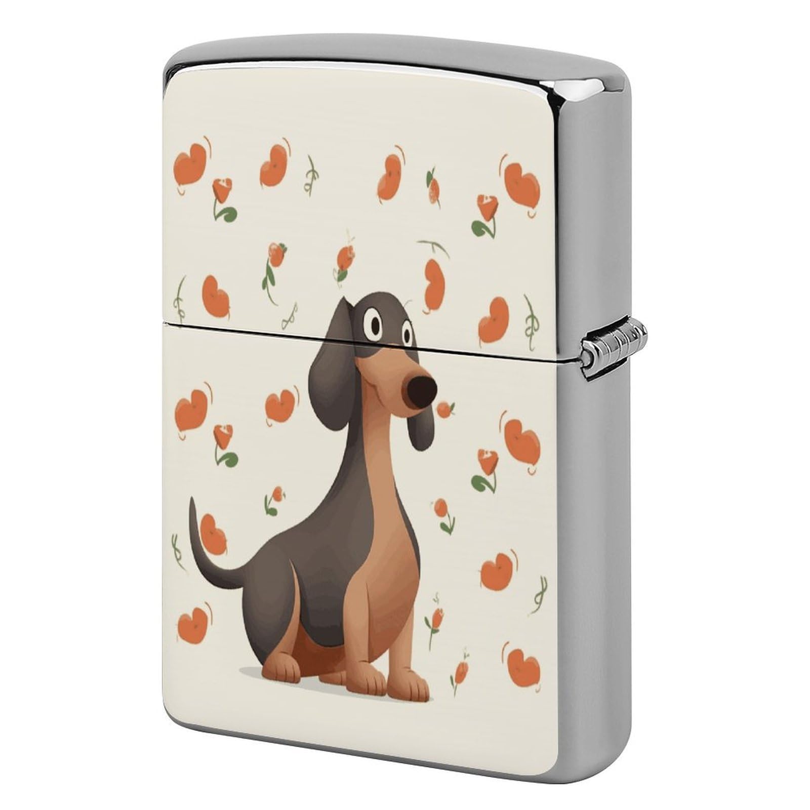 Btcowzrv Style I Love My Dog Dachshunds Metal Lighter Case Sleeve Cover Holder