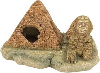 Hohopeti 1 peça Ornamentos Decorativos Ornamento Simulação Camarão Egípcio para Peixe - Acessórios Ruínas de Caverna Esconderijo Abrigo Pirâmide Faraó Resina Tanque de Refúgio Criativo Antigo Decoração Aquário