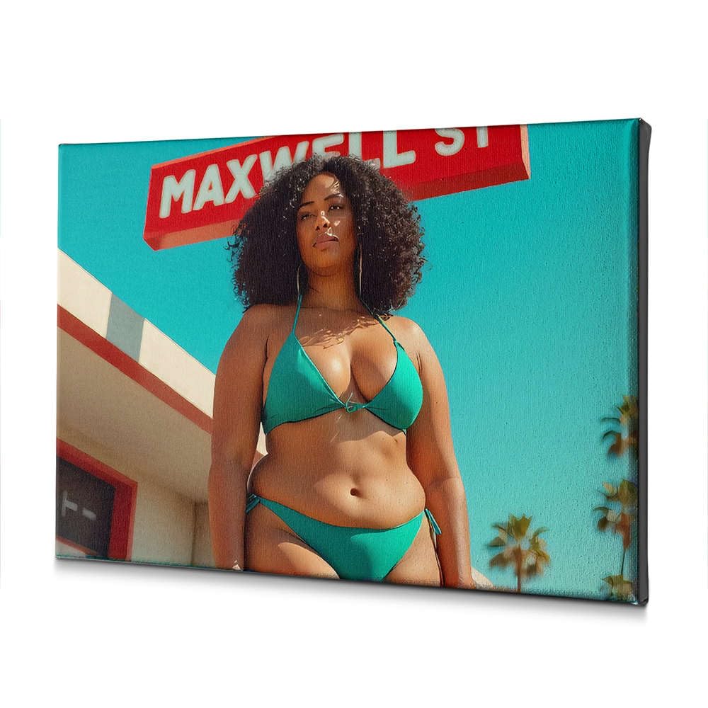 Toile décorative Pâques Maxwell St tableau femme bikini vert 30x40 - 5