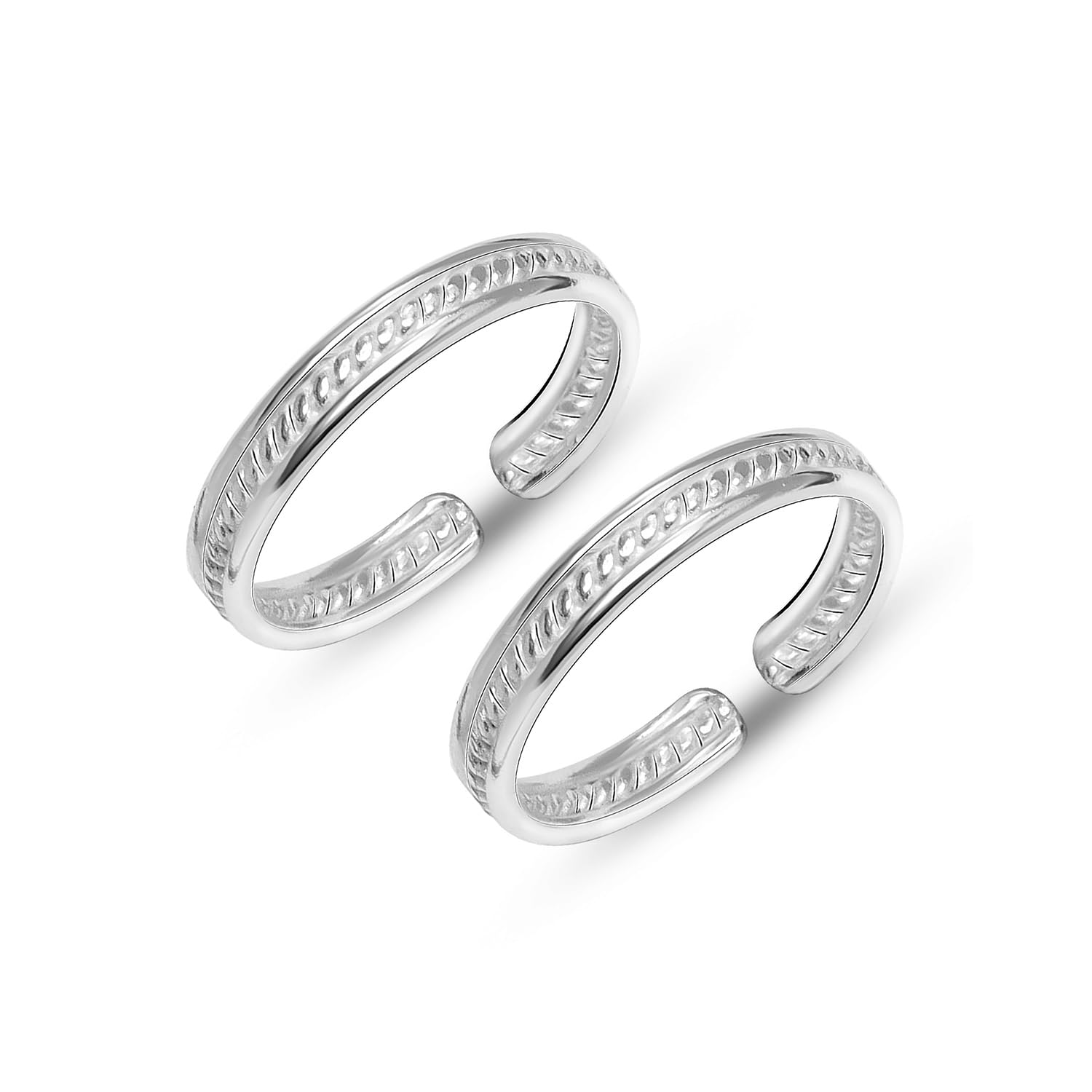 925 Sterling Silver Toe Ring for Women | BIS Hallmarked Ribbed Toe Rings | Elegant and Comfortable Toering jewelry Gift | Anniversary Birthday Wedding Gifts-image-33