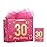 Powbrace 13 Pink 30th Birthday Gift Bag with Tissue Paper and Greeting Card for Party,Happy Birthday Gift Bag for Men Women,Gift Bags Medium size(1 Pink 30th)