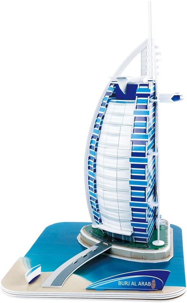 Fully assembled CubicFun Dubai Burj Al Arab 3D Puzzle