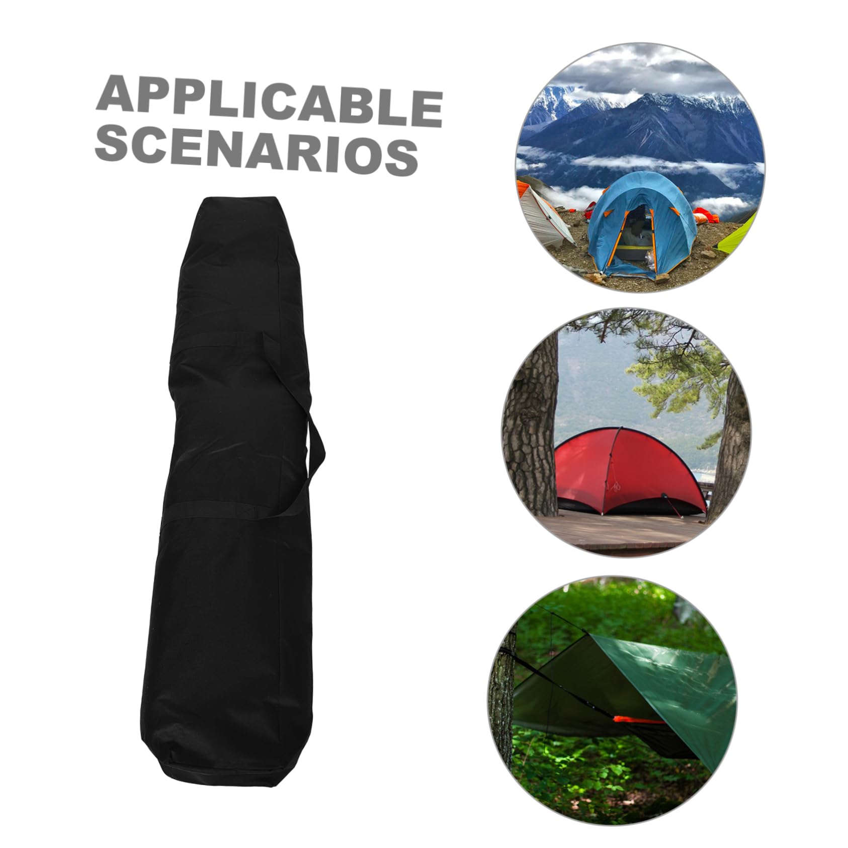 Happyyami Borsa da Campeggio Leggeri Grande Capacità Nera Oxford e Pvc Accessori Camper Scomparti Multipli per Attività All'aperti