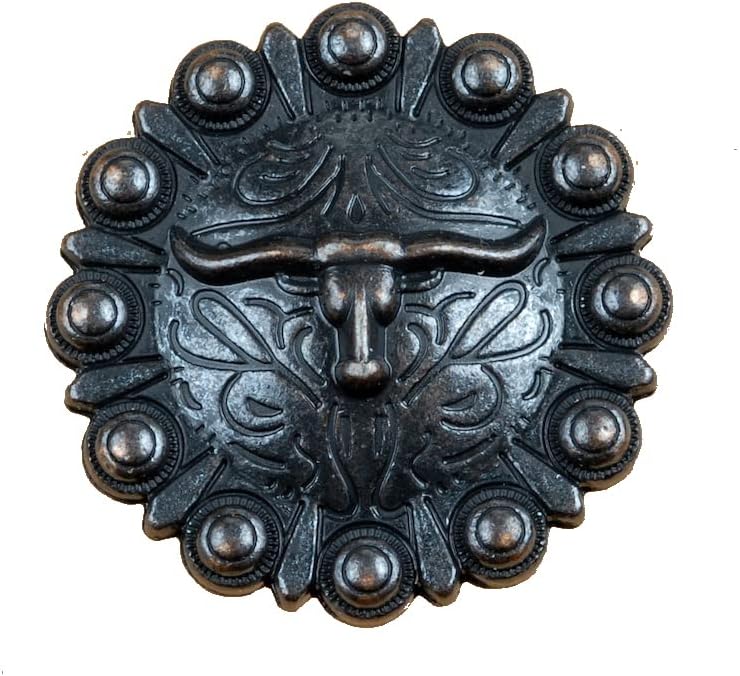 Set of 6 Longhorn Drawer Pulls Cabinet Knobs Western Southwest Decor Texas (Oil Rubbed Brass)