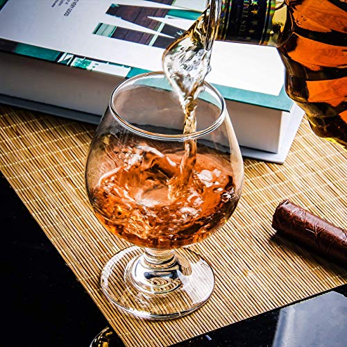 Brandy Snifters Glass (12oz Set of 6), Classic Stemmed Snifter Glasses, Cognac Snifters Set Perfect for Scotch & Bourbon & Whiskey and Spirits, Short Beer Tasting Glasses, Lead-Free - Thumbnail 7
