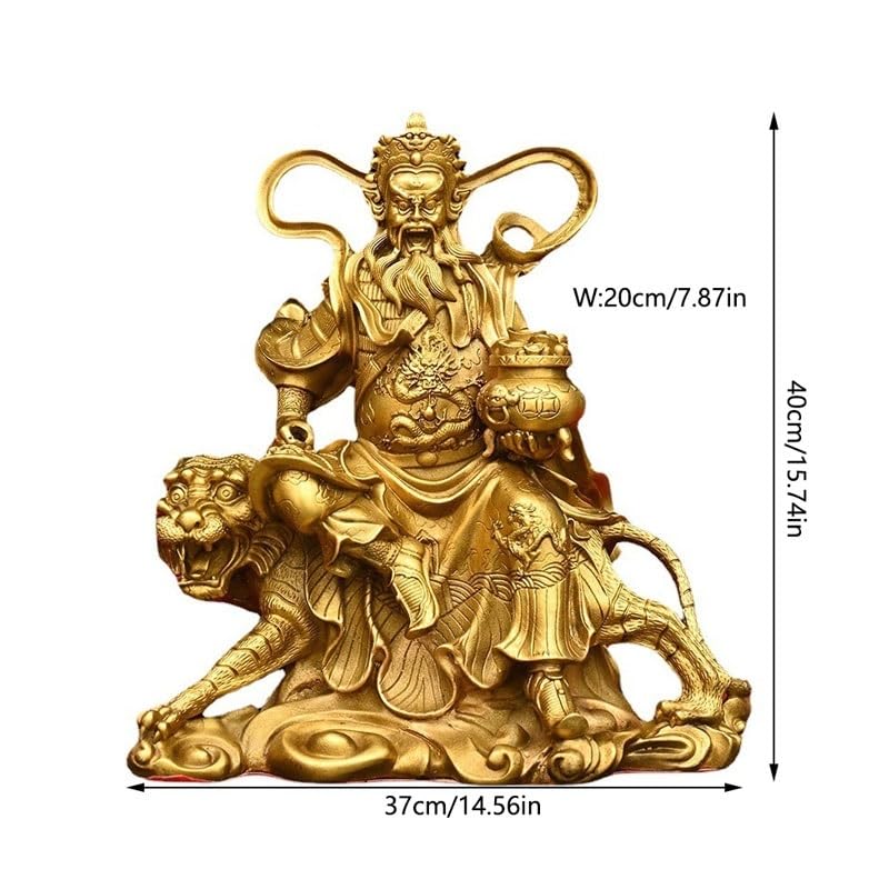 Posąg Buddy do wnętrz Bóg bogactwa rzeźba mosiężna statua Buddy ozdoby domowe kult feng shui rzeźba biurowa dekoracja pulpitu medytacyjna statuetka Buddy rzeźba (M)