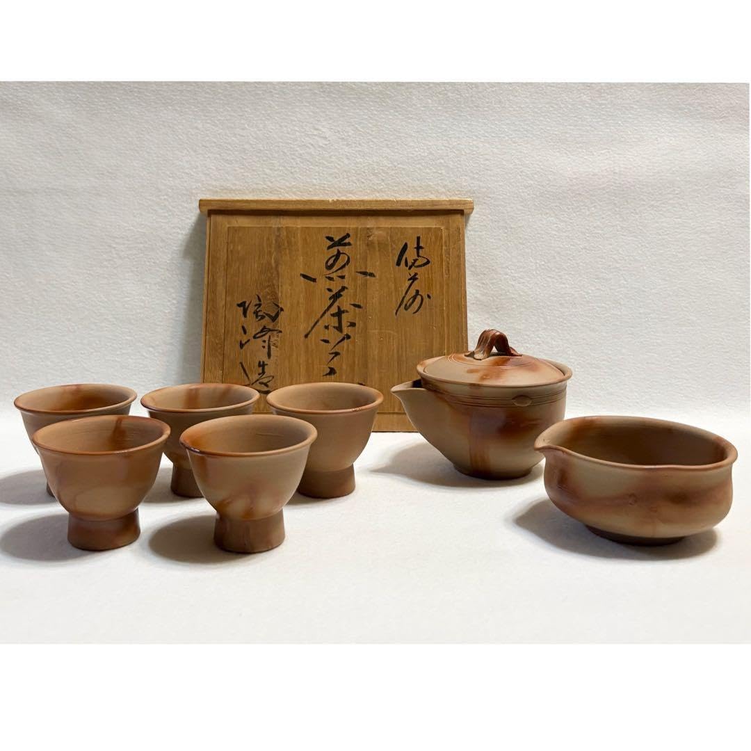 Amazon.co.jp: 備前焼 木村陶峰 茶器揃 陶芸 煎茶器 宝瓶 湯冷まし
