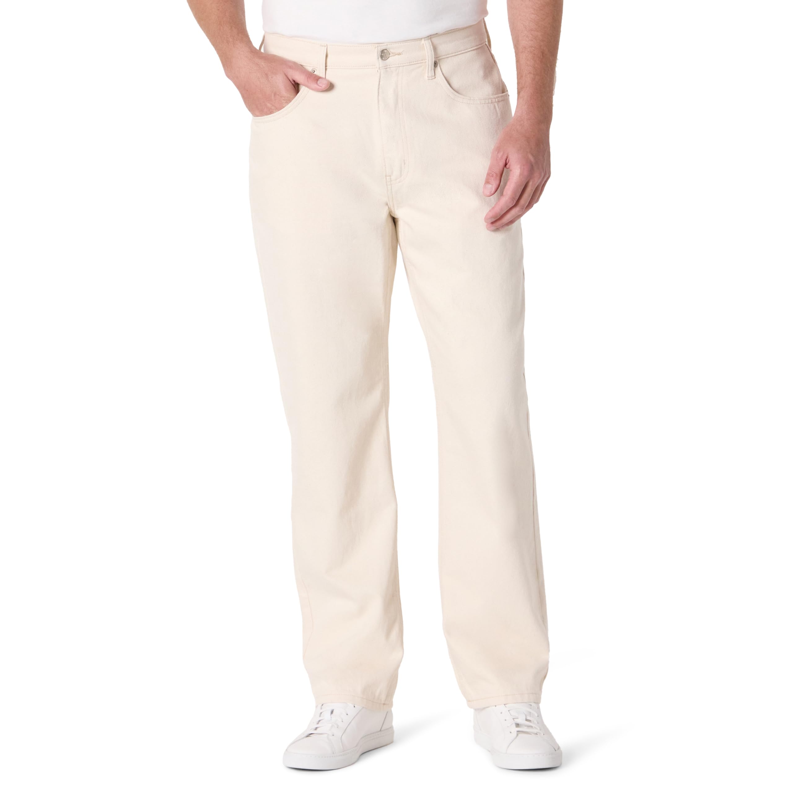 Amazon Essentials Men's Rigid Loose Fit Jeans, Ecru, 31W / 32L
