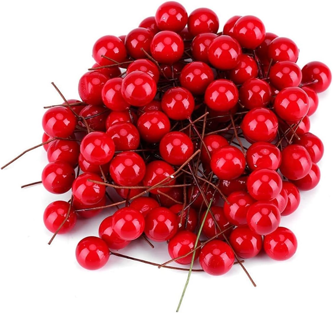100Pcs Christmas Artificial Berries for Wreath Making Christmas Red