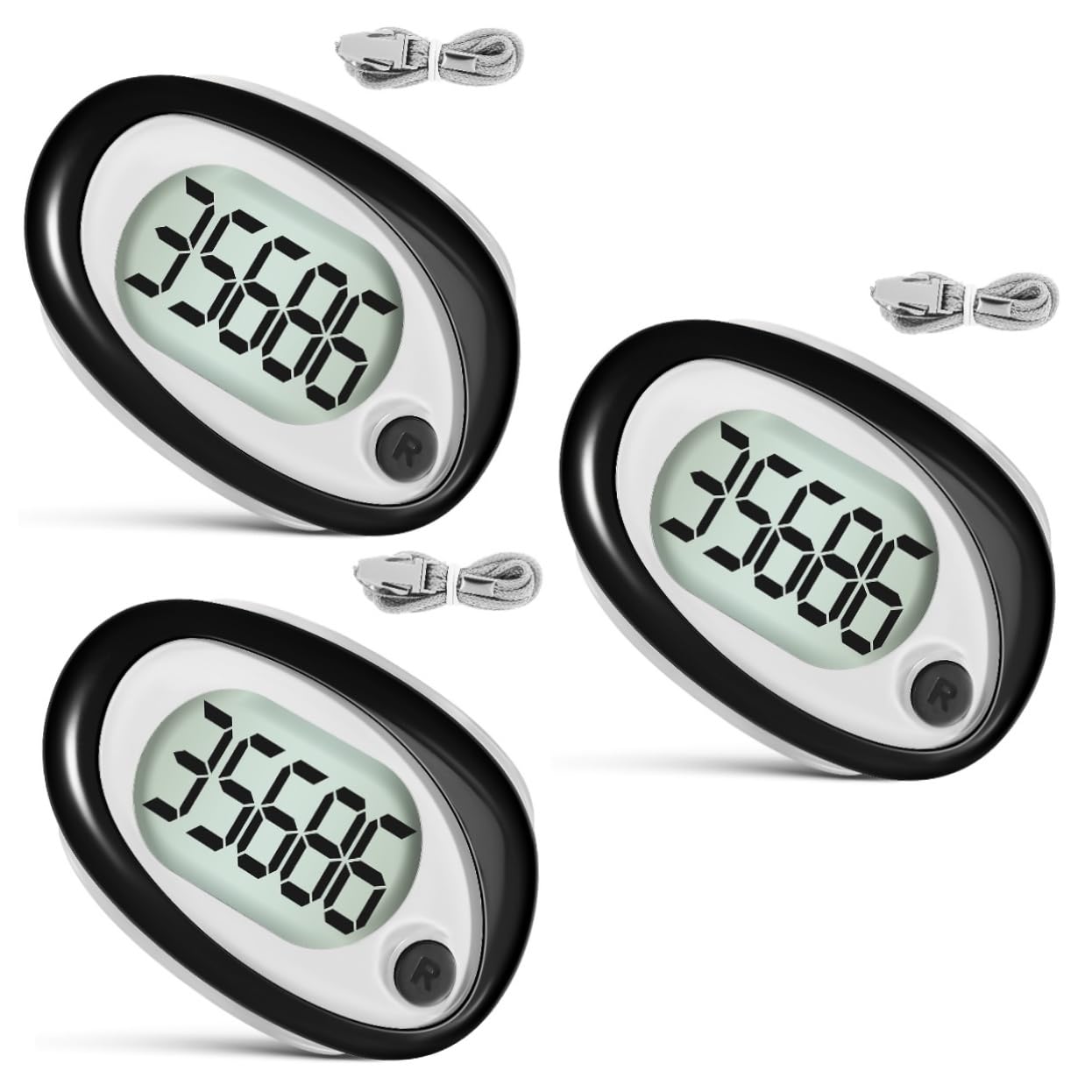 Hemobllo Podómetro Caminar Pasos Encimera Electrónico Acollador Deportes Clips para Tobillo 3D Llave Caminando Mostrador Ambulante Contador De Senderismo El Plastico Negro