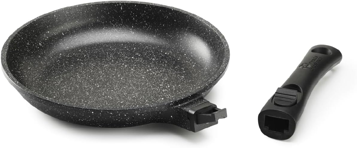 Pradel Excellence - PCUI001017 - Pentola lenta in ghisa di alluminio premium, Ø32 cm, coperchio in vetro - Rivestimento antiaderente in pietra - Manico rimovibile - Qualsiasi fuoco