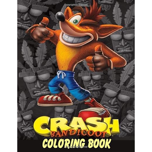 Crash Bandicoot Coloring Book: 50+ GIANT Fun Pages with Premium outline images with easy-to-color, clear shapes, printed on a high-quality paper that ... pencils, pens, crayons, markers or paints.