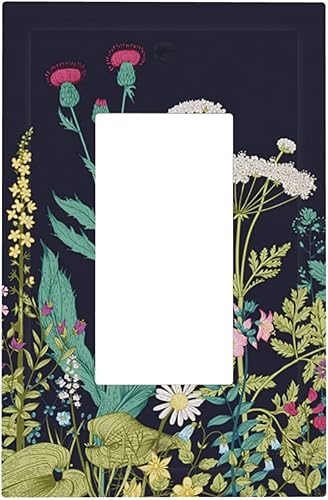 Miniatura 213 de Placa de pared dúplex de receptáculo de dispositivo de 1 gang de madera envejecida blanca gris con veta de tablón, cubierta de enchufe eléctrico de