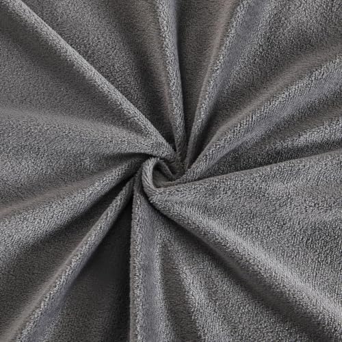 Image of EMME Fluffly Faux Rabbit Fur Bubble Comforter Set Queen, Dark Grey