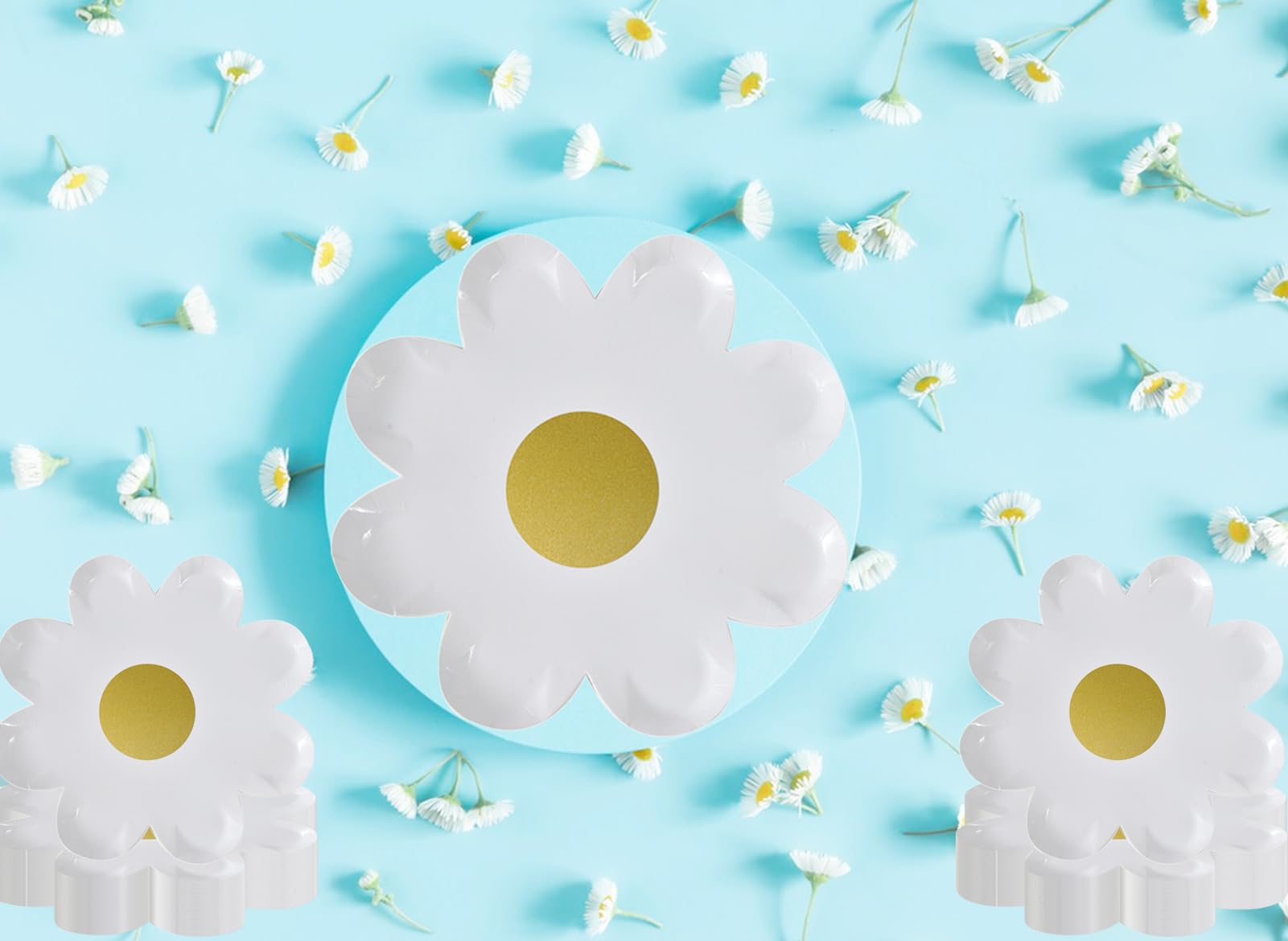 GGBOY Lot De 40 Assiettes En Carton à Motif Marguerite Rose De 20