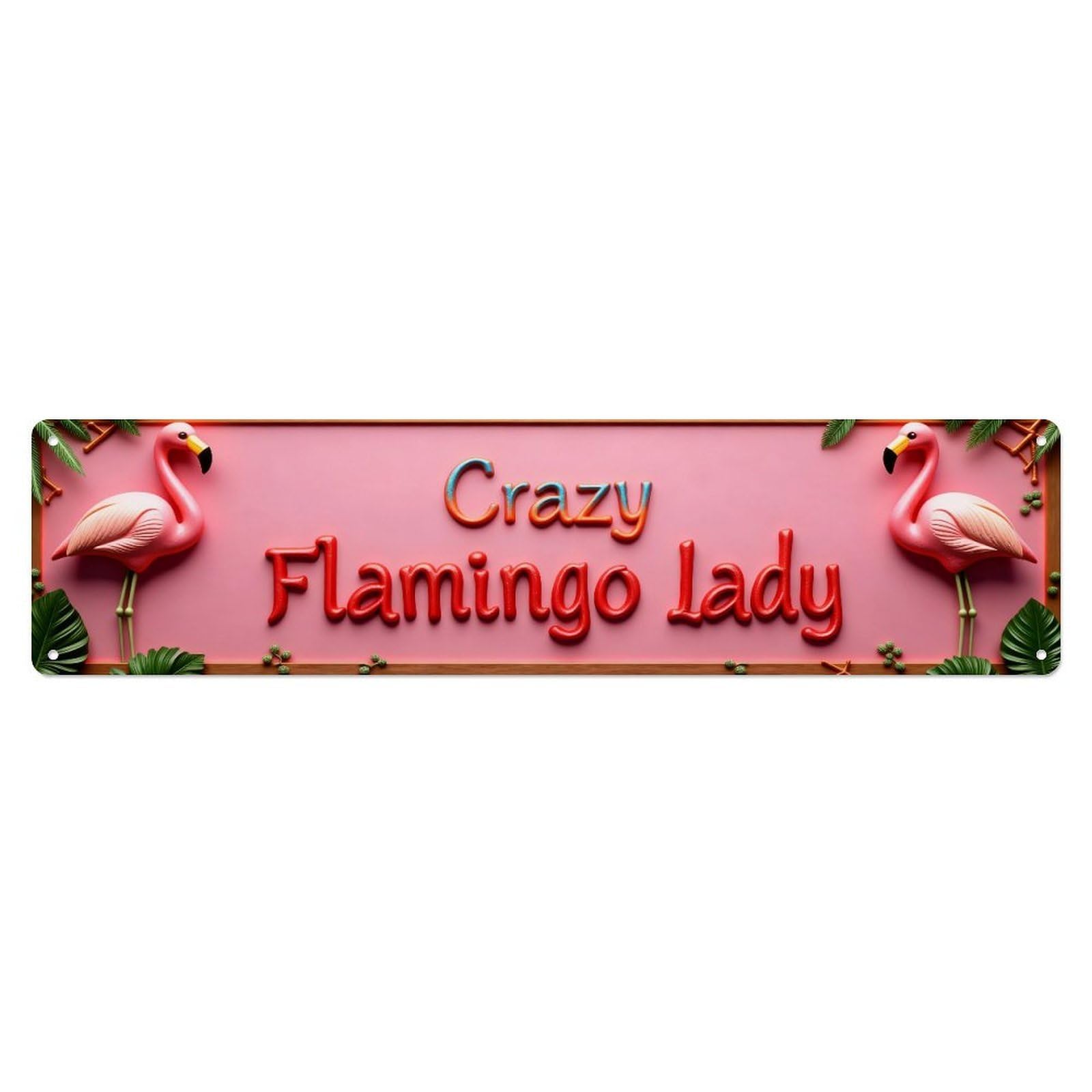 Flamingo Lady Pattern Design Metal Tin Sign Plaque