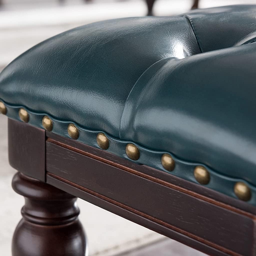 Benches Wooden Dressing Stool Bedroom Dressing Stool Piano Stool Reception Room Stool Small Dining Stool Oak Stool Legs (Color : Blue, Size : 40x30x45cm)