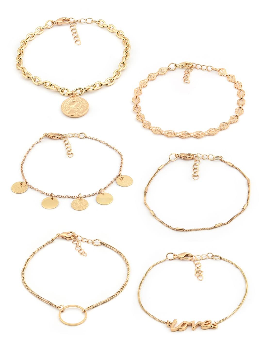 ZAVERI PEARLS Gold Tone Set of 6 Contemporary Stackable Bracelets For Women-ZPFK15070 (B0BG8MCZ82) Amazon Price History, Amazon Price Tracker