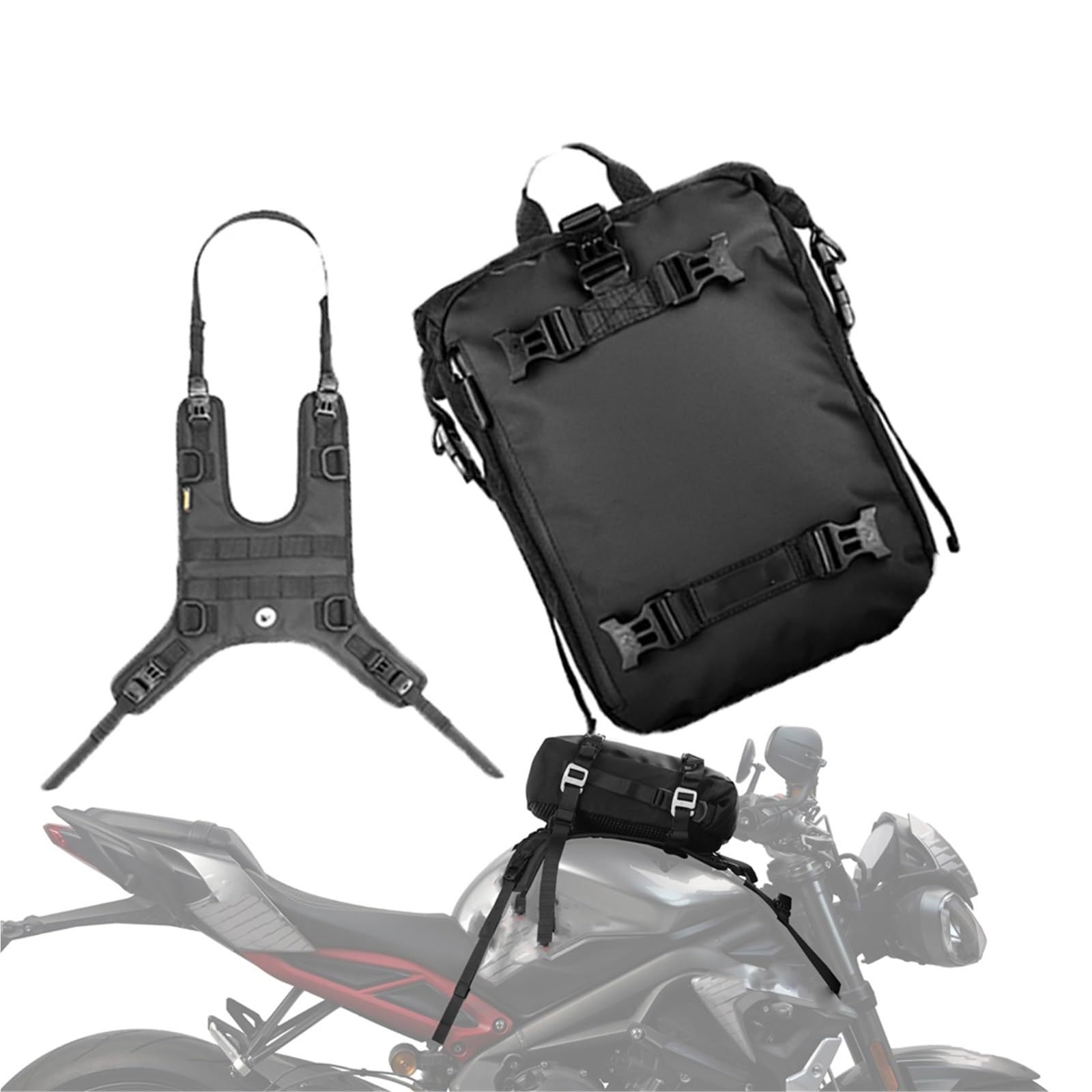 Bolsa Multifuncional Bolsa De Tanque para Motocicleta con Base Universal, 10L, Interna, Impermeable, para Conducción Al Aire Libre, Bolsas Viaje