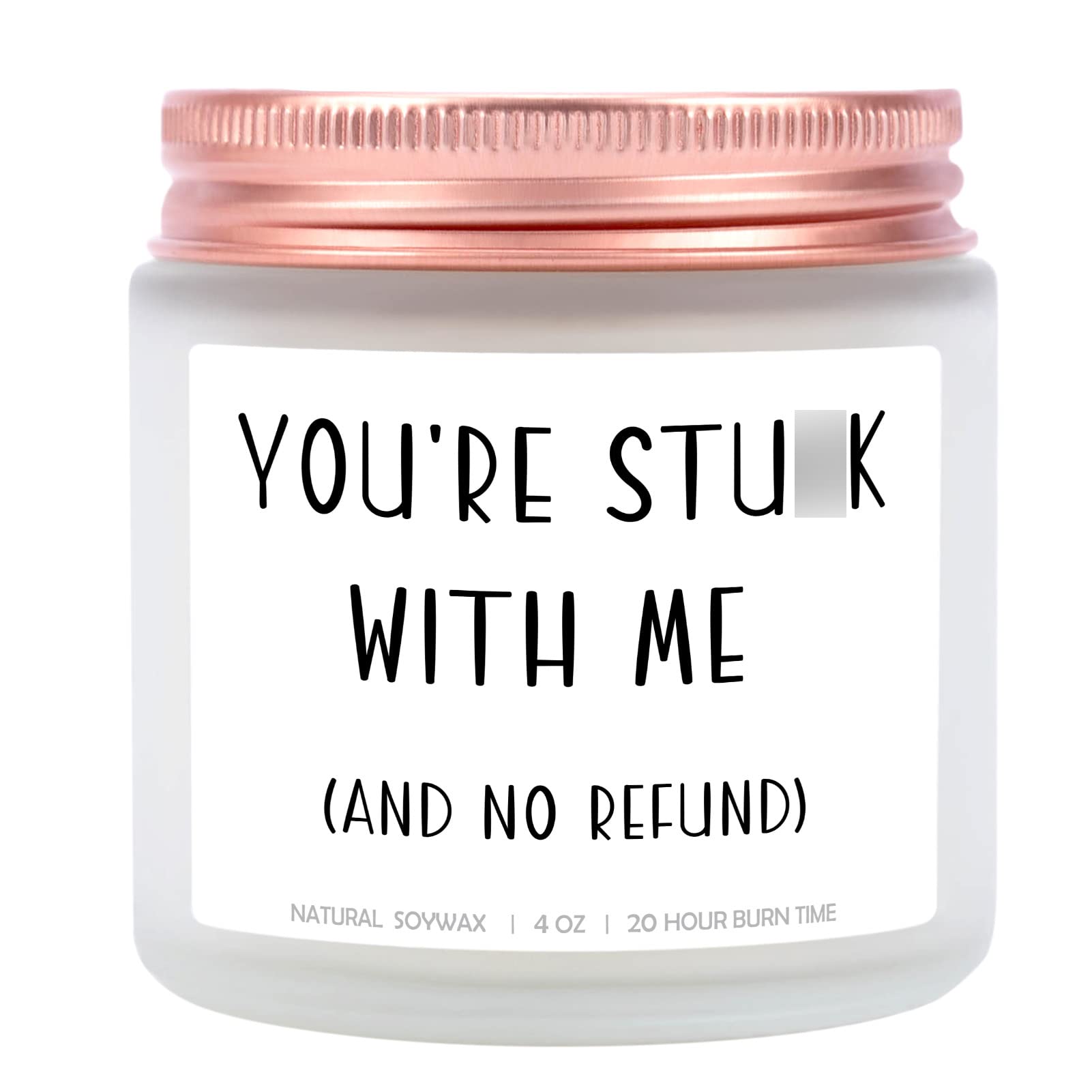 You're Stuck with Me Scented Candle, Valentine Day Gifts for Him Her, Funny Birthday Gifts for Women Men, Anniversary Romantic Present for Boyfriend Girlfriend Wife Husband