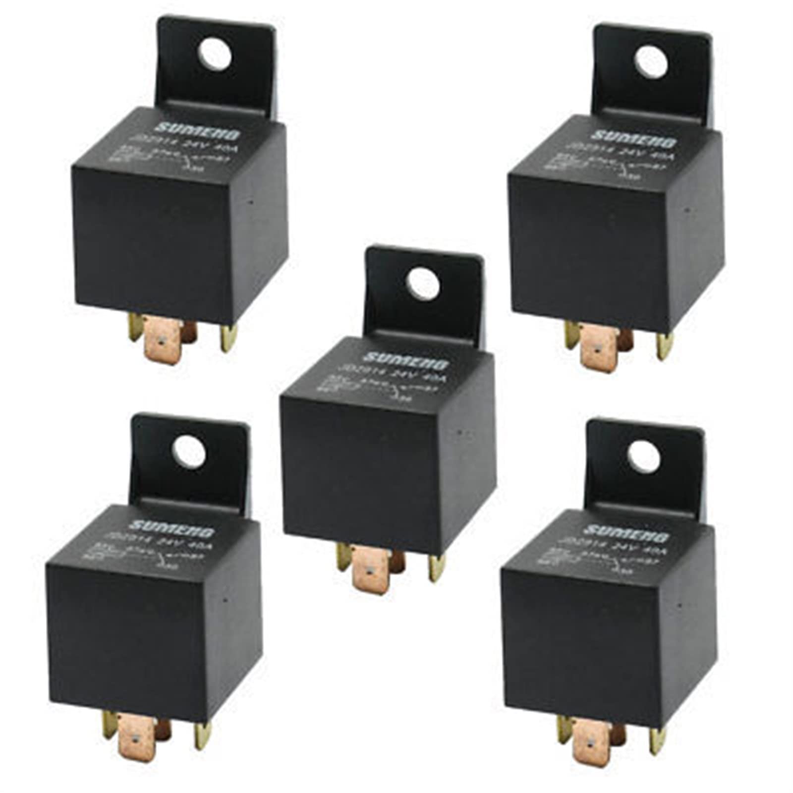 JGNAYRKJQI DC 24V 40A 1NO 1NC SPDT 5 Pins Male Automotive Truck Car Relay 5 Pcs