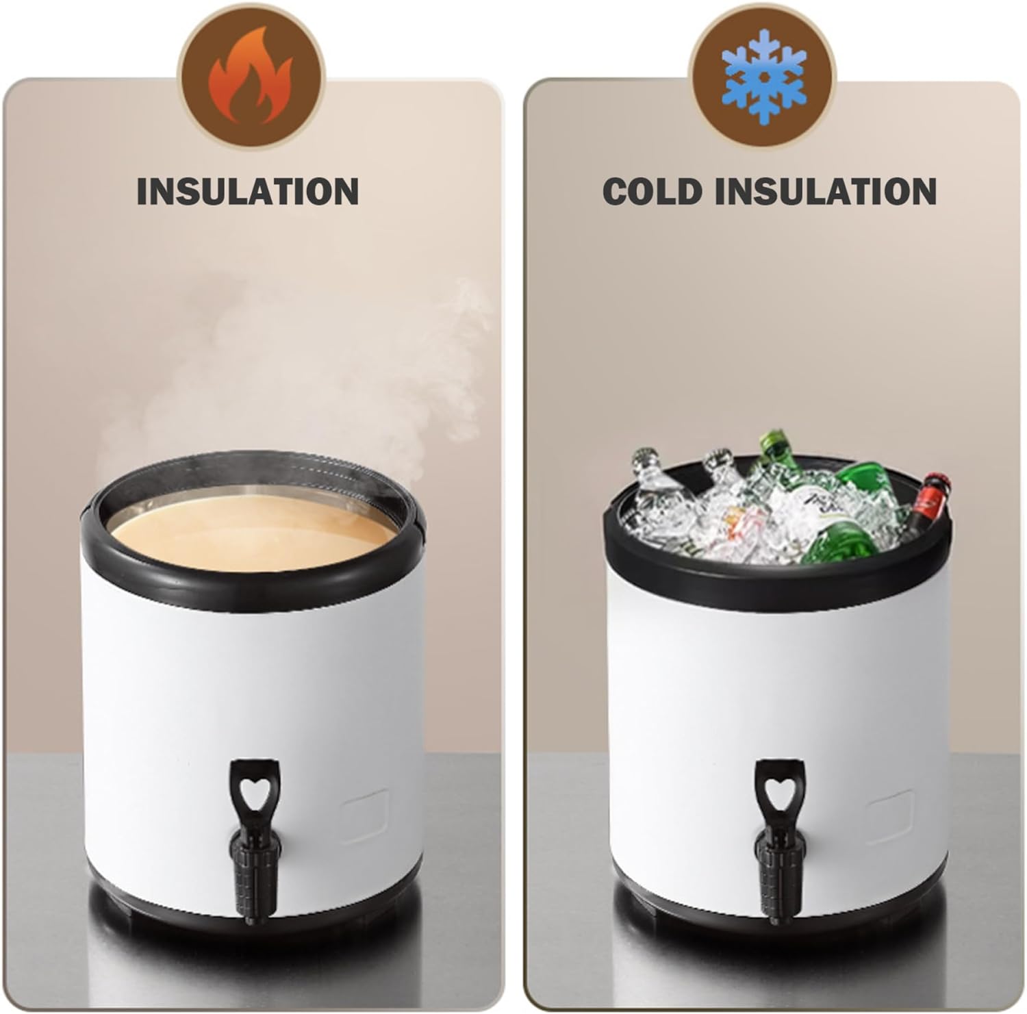 Hot Water Dispenser 6L Insulated Hot Water Urn with Faucet Stainless Steel Tea Dispenser for Coffee Tea Cold Milk Juice