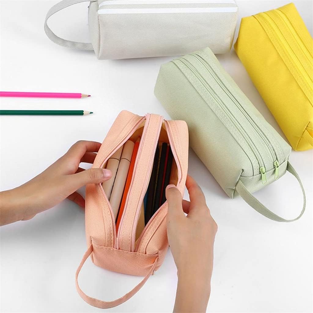 Borsa con Manico di Grande capacità Astuccio Doppio Multifunzione Astuccio portapenne con Cerniera per Materiale Scolastico per Ragazzi e Ragazze