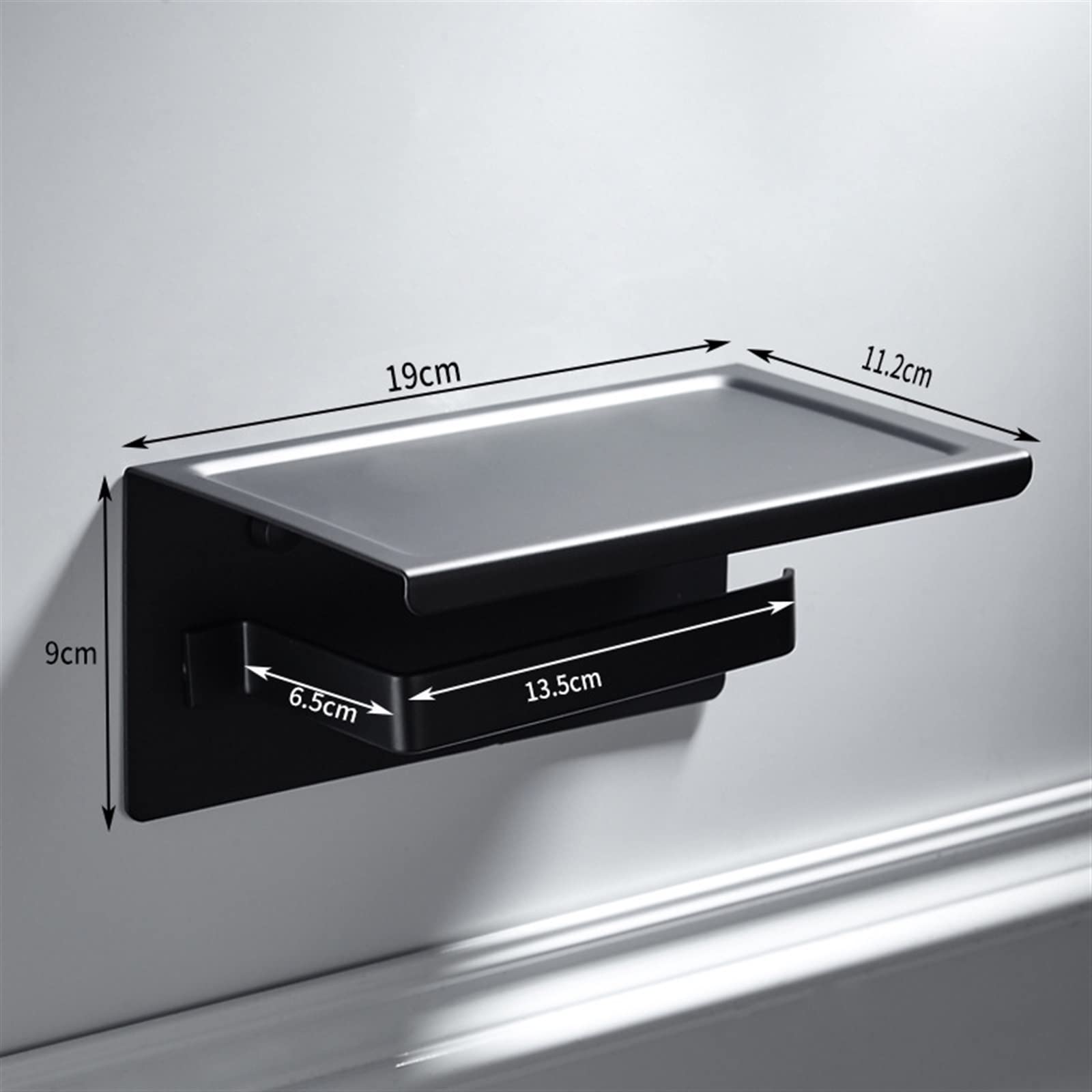 Stały uchwyt na papier toaletowy, Toilet Paper Holder Black 304 Stainless Steel 1PC