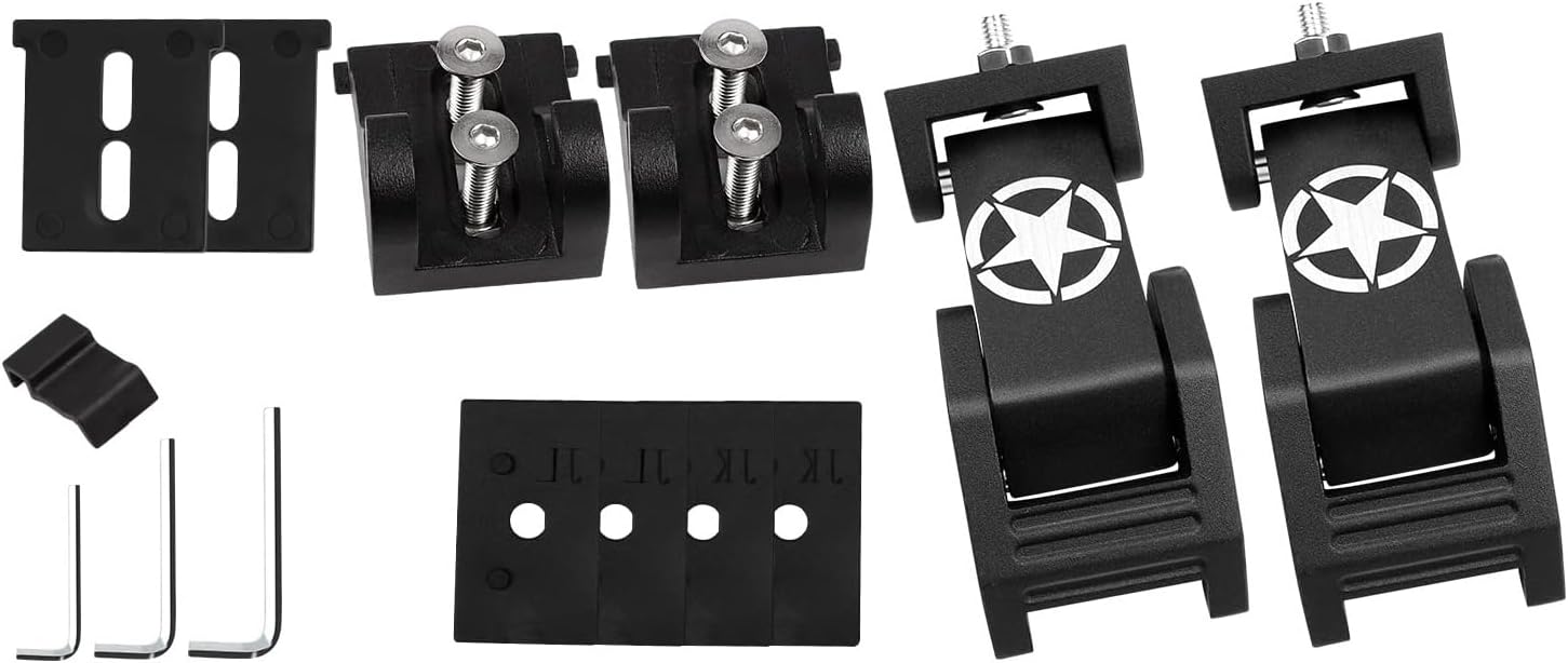 Unifizz Aluminum Alloy Hood Latches Catch Kit for Jeep Wrangler JK JKU JL JLU &for Gladiator JT - Rust-Proof for Jeep Wrangler Accessories Parts (Black)