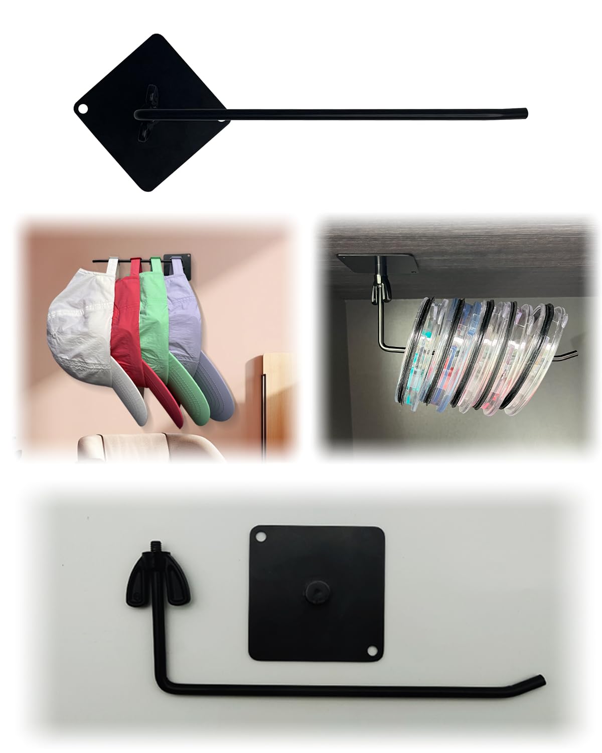 MyLater 2024 New Cup Organizer for Kitchen Cabinets, Yeti Lid Organizer, Lid Holders Inside Cabinet, Self-Adhesive or Drilling Cup Lid Organizer for Kitchen Organizers and Storage (1Pcs Square)