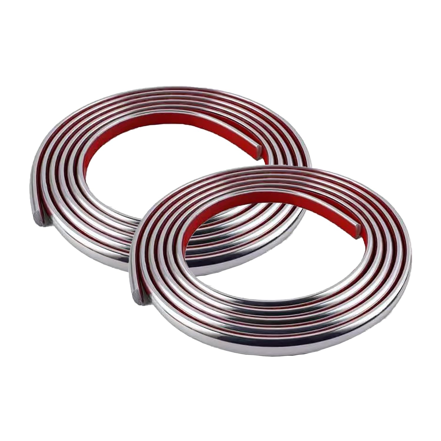 5M*2 Rolls Self-Adhesive PVC Tile Edging Strip Flexible Backsplash Floor Edge Moulding Trim,Laminate Beading,Liner for Corner,Caulk Decorative for Furniture Mirror,Panel,Wall,Silver
