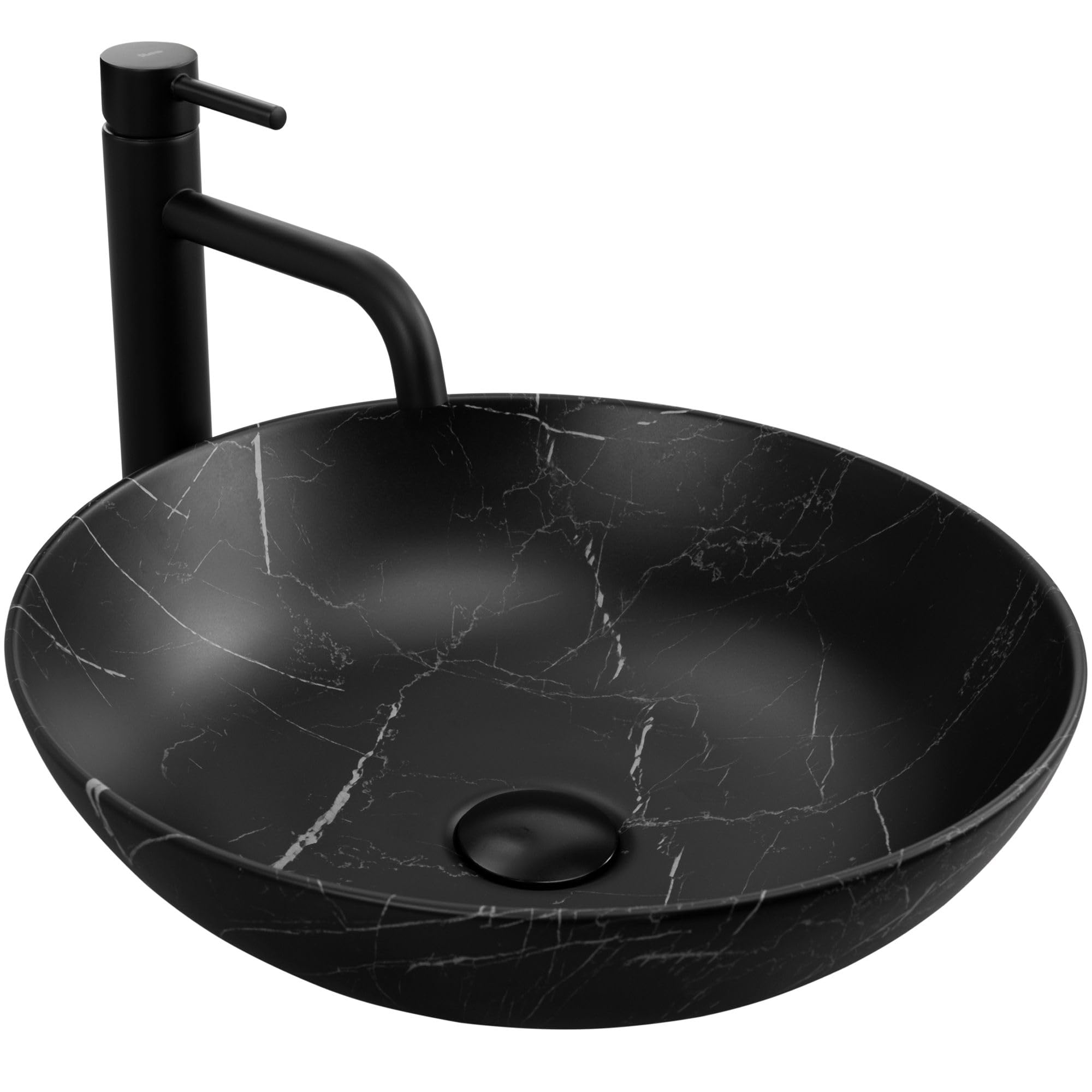 Countertop Washbasin Rea Fibo BlackCeramic from B&Q