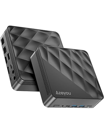 Azeyou Mini PC, 12th Gen N100 Mini Computer,16GB RAM 512GB M.2 SSD, Win 11 Pro Mini Desktop PC, Support 4K Display, 2 HDMI/WiFi 6/BT5.2/2 RJ45/USB 3.2, Micro Business PC for Study & Education - Black