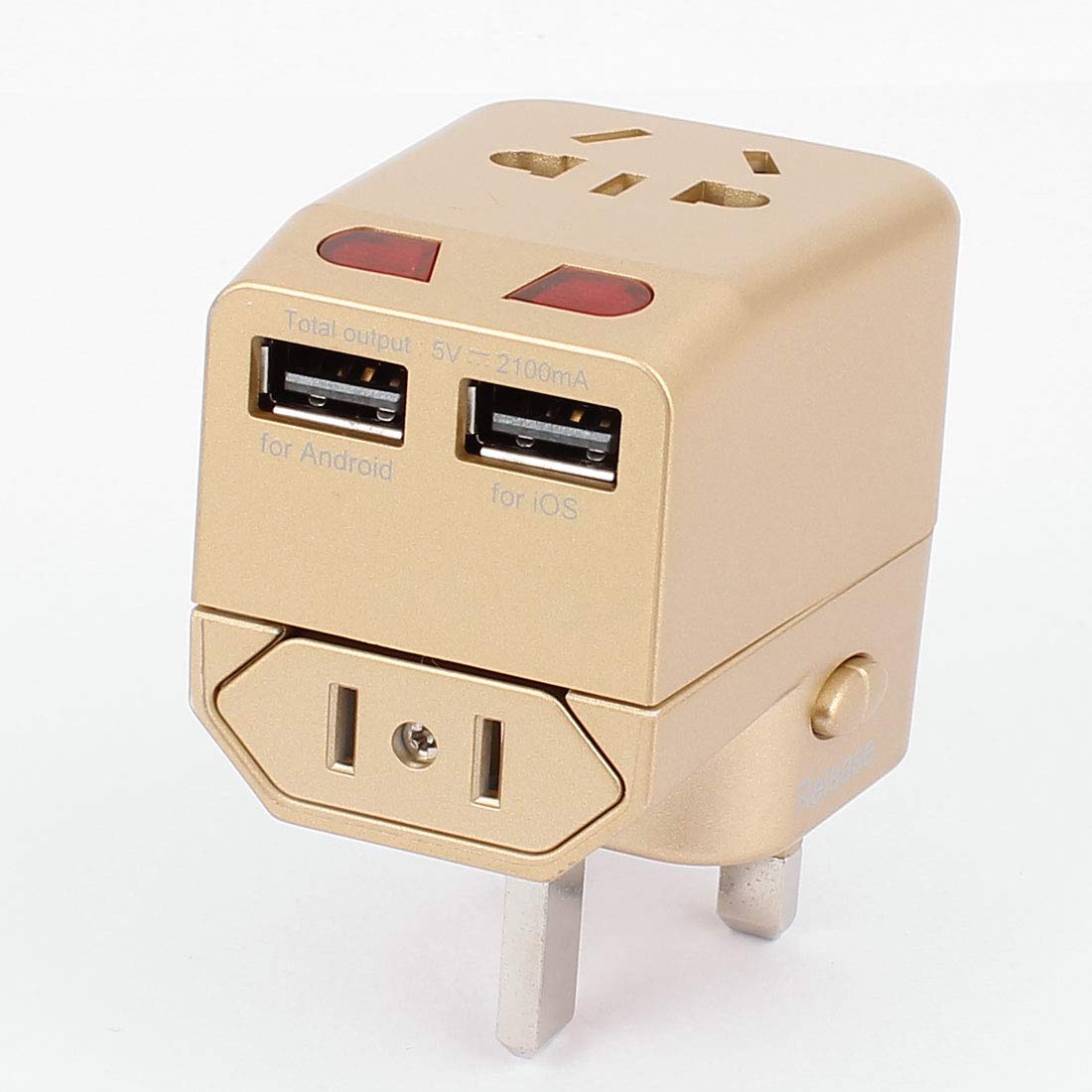 Aexit AC 100V-240V U-_K p-lug 2 USB 5VDC 2100mA Uniwersalny adapter podróżny U-konwerter Gniazdo wtyczki(AС 100 ν-240 ν A_U UE U-_K U-S 2 U-S-B 5VDC 2100mA Adaptateur De Voyage Universel Sortie Conver