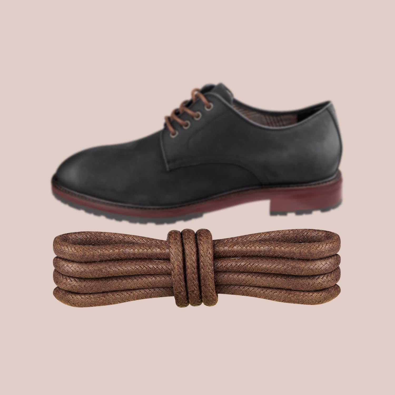 Waxed Shoelaces for Dress Oxford Golf Chukka Shoes,3MM Shoe Laces Replacement Strings