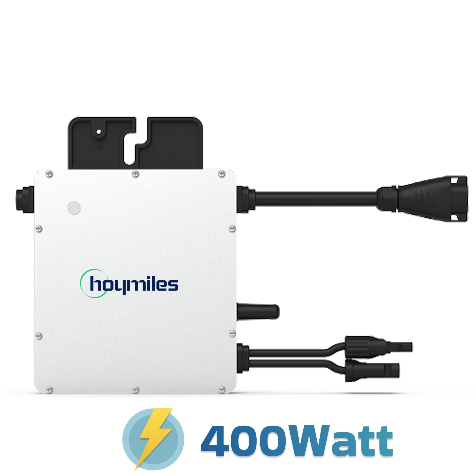 SUNNIVA® 460W Balkonkraftwerk BIFAZIAL FULLBLACK komplett Steckdose HOYMILES 400 Watt Wechselrichter, PV Solaranlage Komplettset, 1x 460W N-Type Glas-Glas Bifacial Solarmodule, 5m Kabel