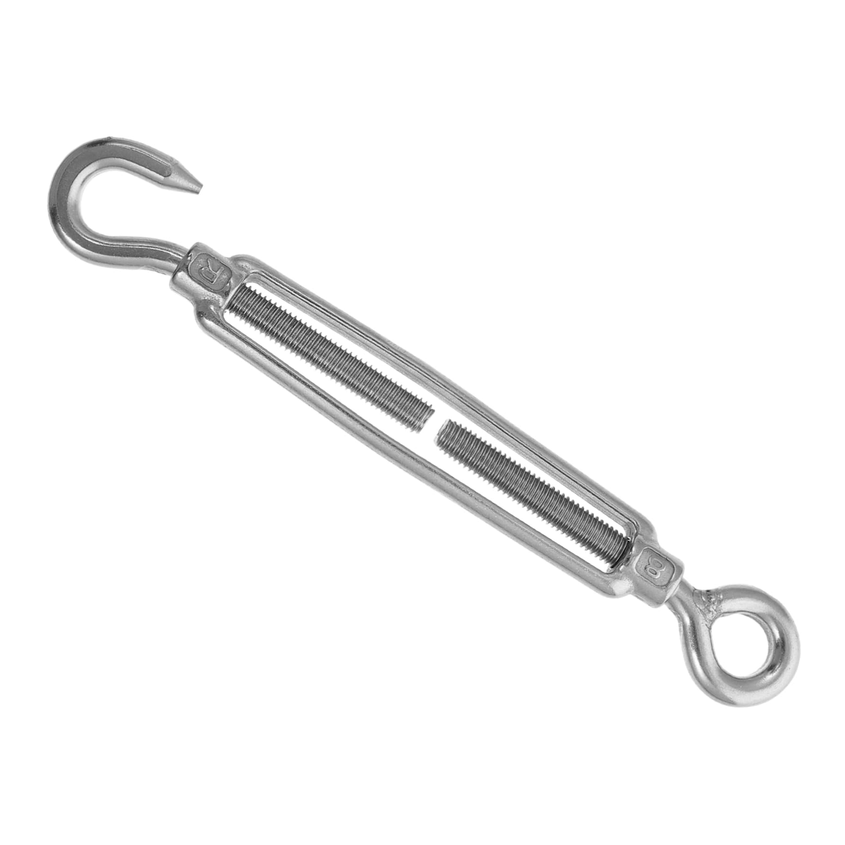 NAMOARLY 1pc Stainless Steel Wire Open Body Bolt Turnbuckle Screw Hook Open Body Turnbuckle Screw Open Body Turnbuckle Silver