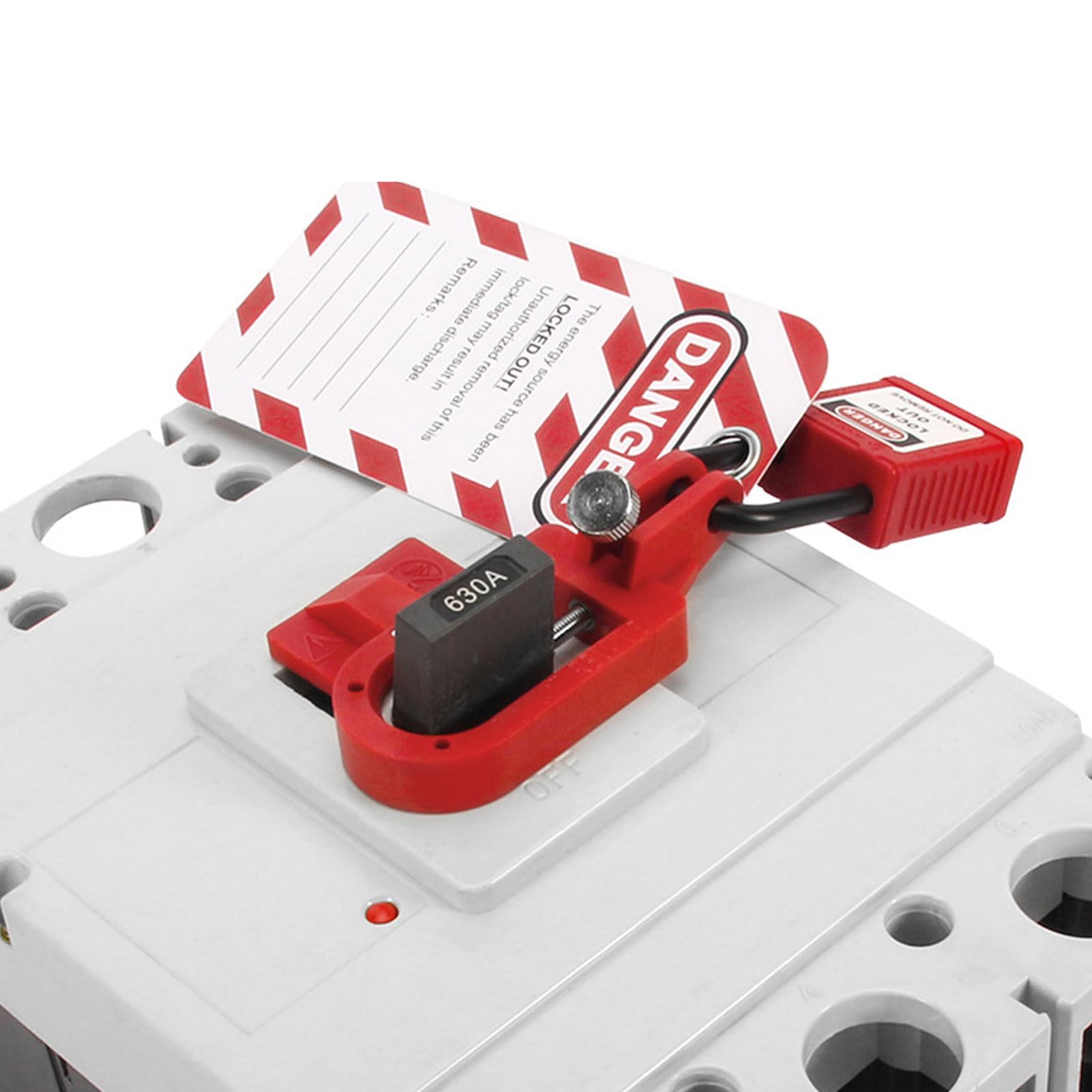 EMUKOEP Kit de bloqueo de seguridad para interruptor eléctrico, conjunto completo de bloqueo, kit de interruptor de circuito ideal para la seguridad industrial y en el lugar de
