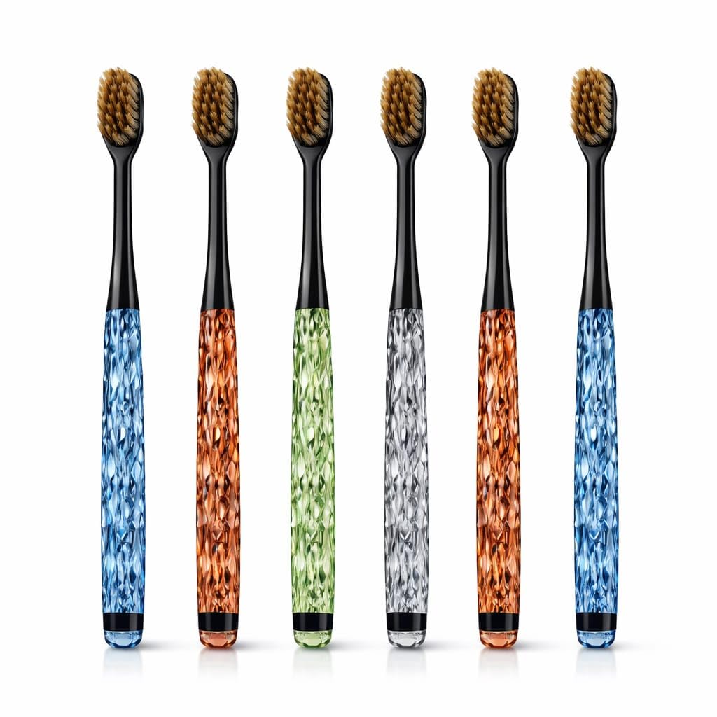 Pickliin Premium Crystal Handle Soft Bristle Toothbrush Set for Adults – Ultra Soft Deep Cleaning Toothbrush for Sensitive Teeth & Gums – Ergonomic Luxury Handle Design – Oral Care Tooth Brush Pack (6 PCS)-image-24