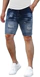 Skinny homme Jean Shorts Casual Stretchy Slim Fit Denim shorts