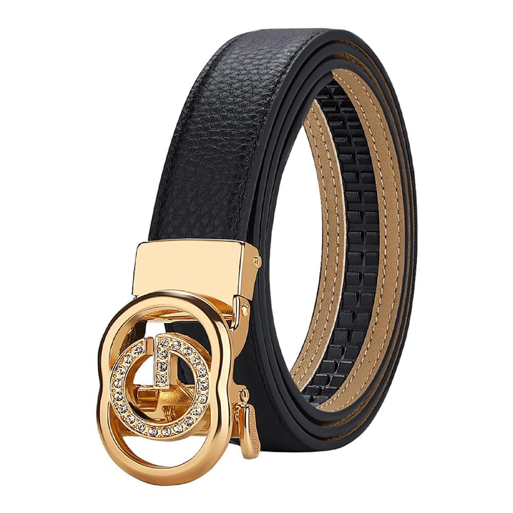 VANNANBAVANANNBA Belt Leather Ratchet women Buckle with Belt Box