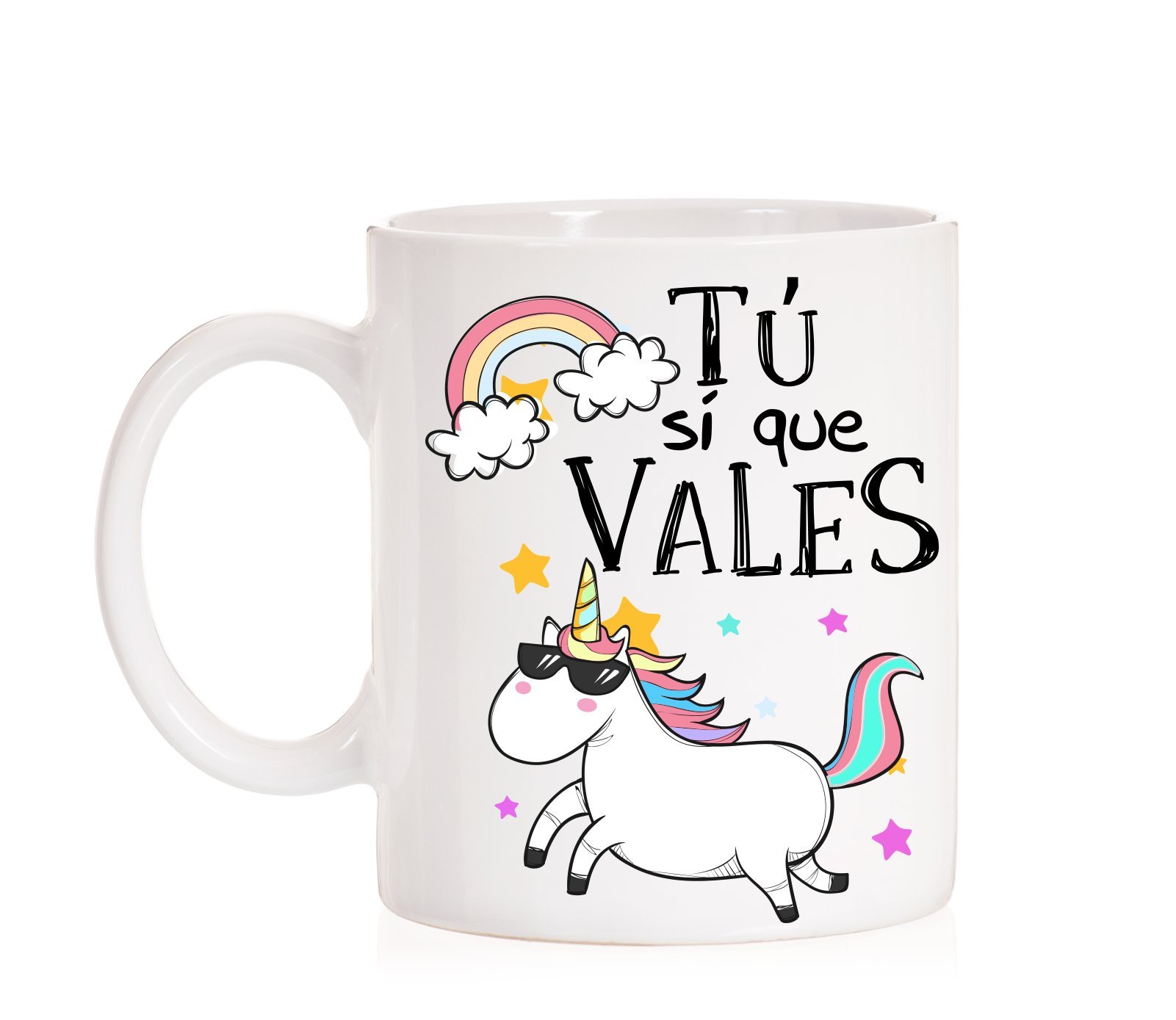 MardeTé Taza Tú si Que Vales. Taza de Unicornio marchoso Divertido.