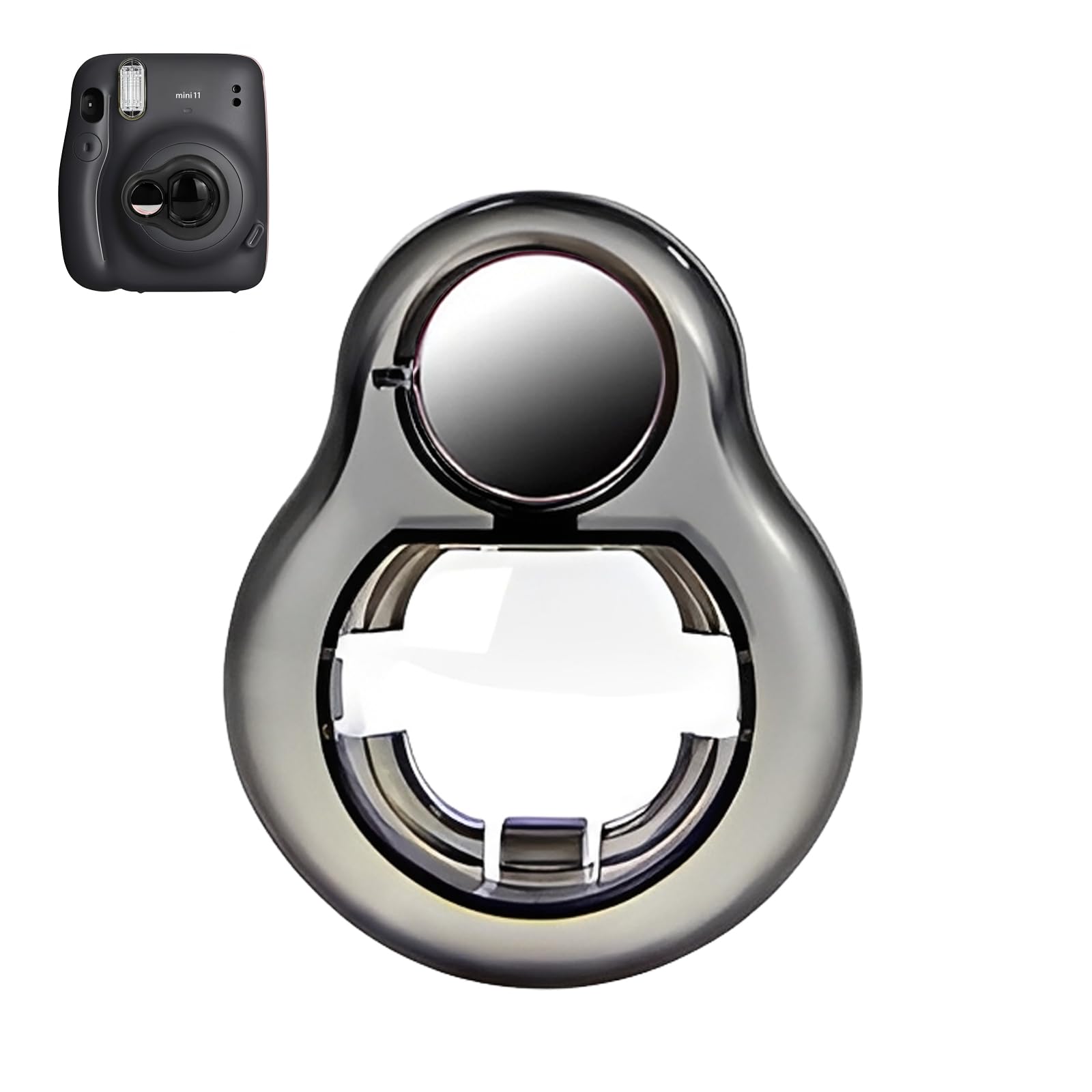 Selfie Mirror Close Up Lens Compatible with Fujifilm Instax Mini 11 Instant Camera Self-Portrait Accessory with Auxiliary Ring for Better Focus and Selfie Shots (Black)-picture-19