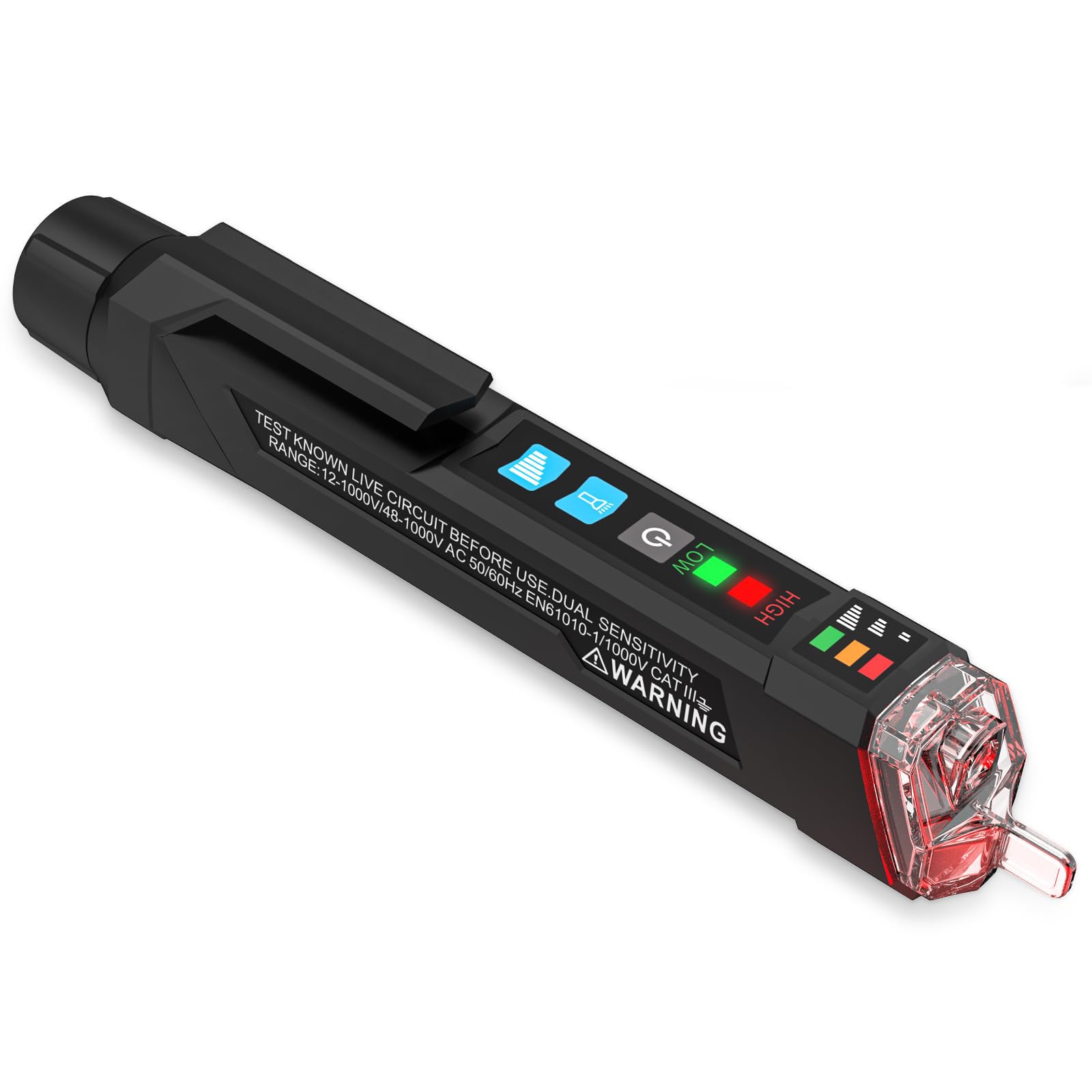 TERRIFI Voltage Tester, Alert Detector with Sound and Light Alarm, Flashlight, Wire Breakpoint Finder, Portable Non-contact AC Voltage Tester, with Dual Range AC 12V-1000V/48V-1000V