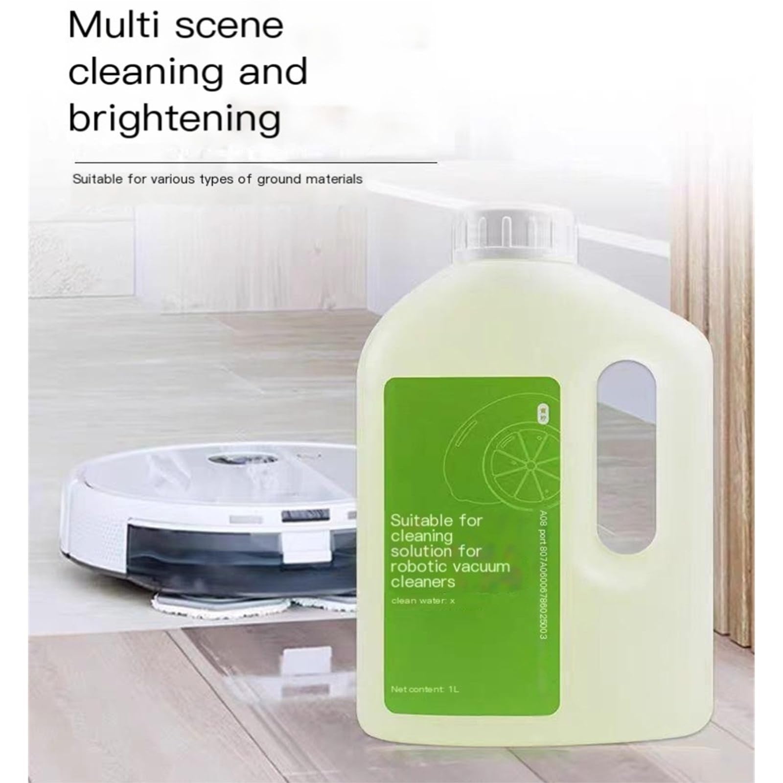 Solución de limpieza de pisos。 Compatible para ECOVACS N30/N30 PRO。 Accesorios para robots de barrido, 1L (33.8fl oz)(2 Package)