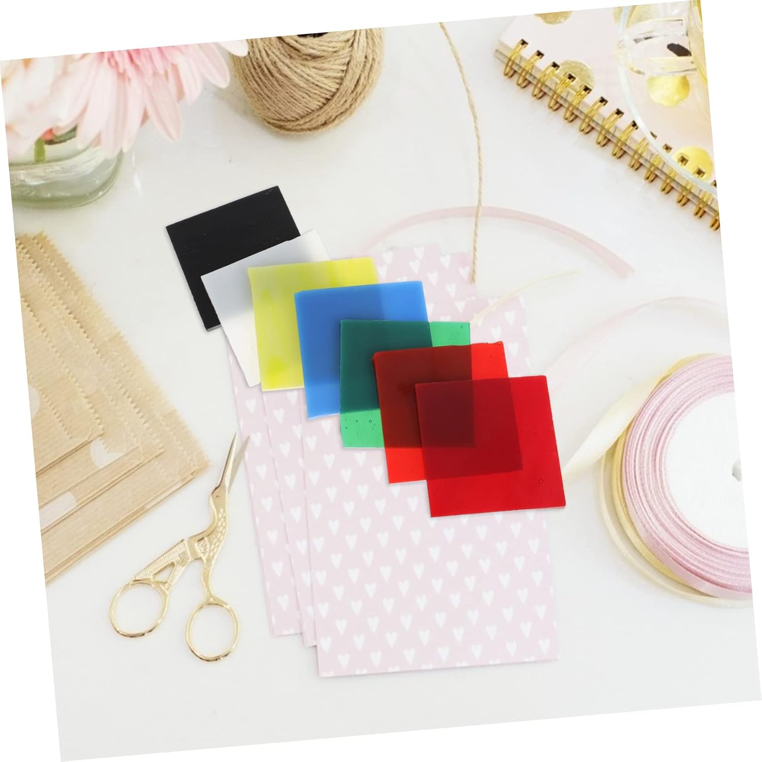 Gogogmee 7pcs Microwave Kiln Hot Melt Glass Melting Square Glass Sheet for DIY Accessories Center