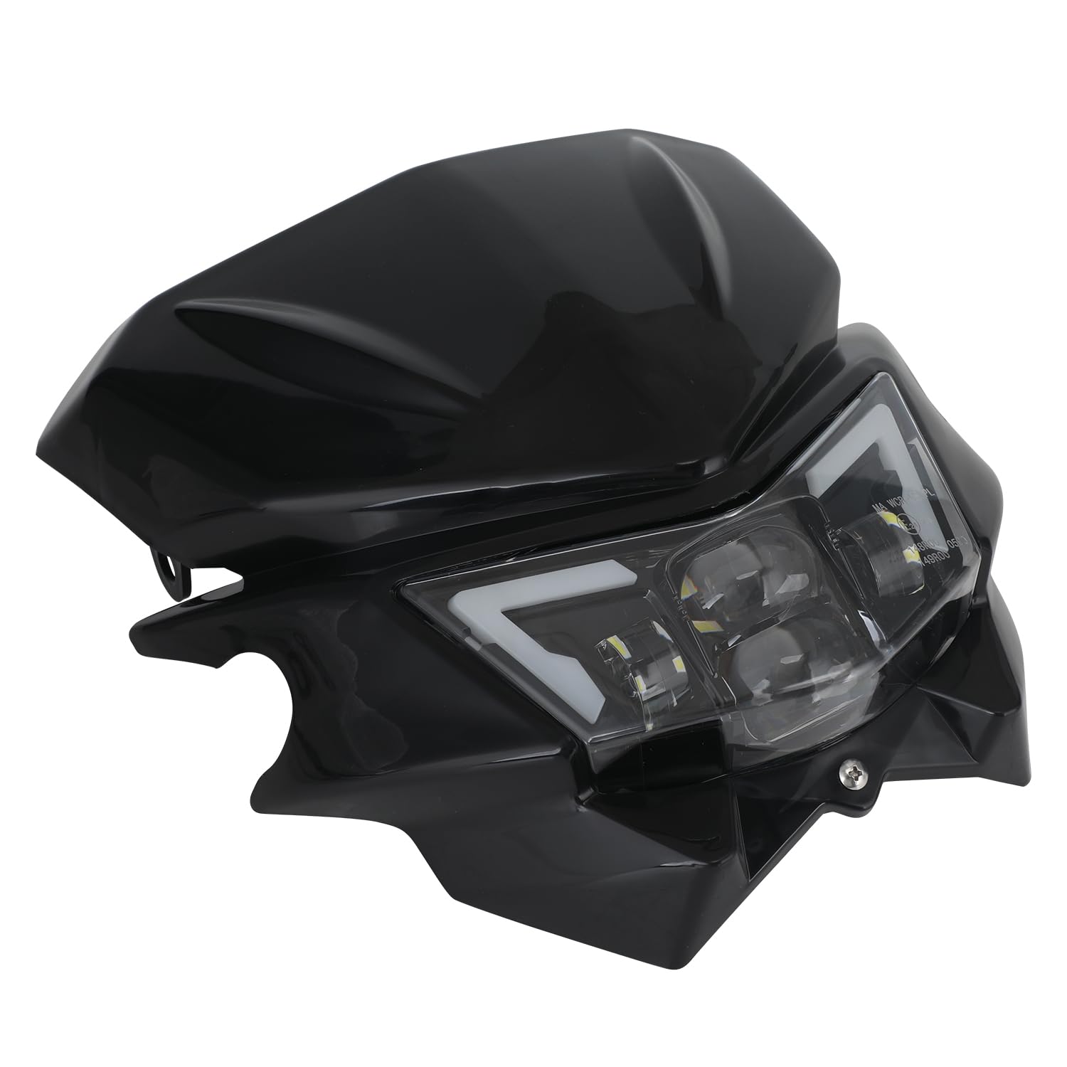 Motorrad Scheinwerfer,Motorrad Lichtmaske Verkleidung Maske-Schwarz
