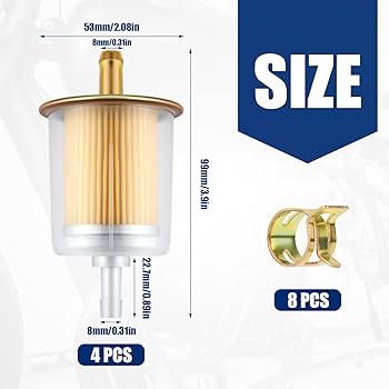 Ape Racing Inline Fuel Filter Universal Fuel Filters For Small Engine Motorcycle Lawn Mower (Pack Of 2) Replace 691035 49019-0027 AM108356